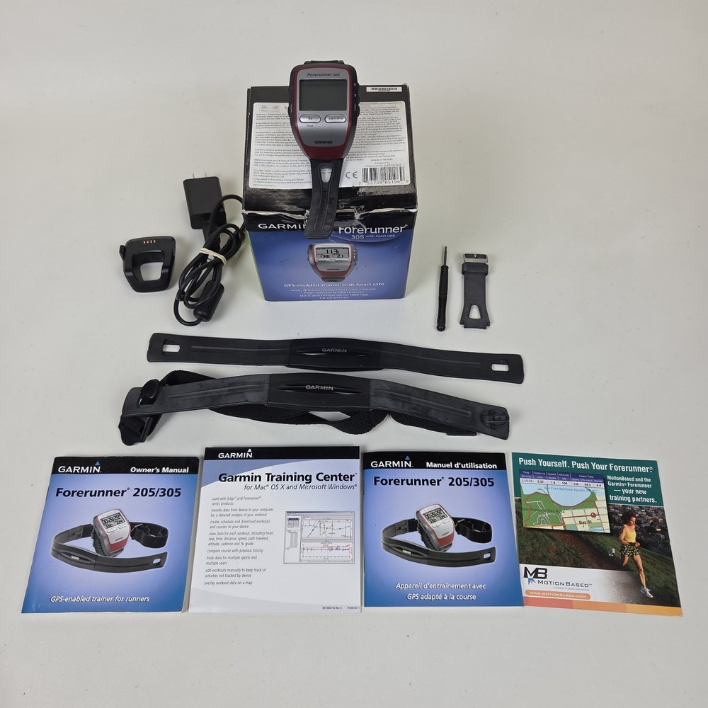 Garmin Forerunner 305 GPS Sports Watch Running w/ Charger + Box Vintage